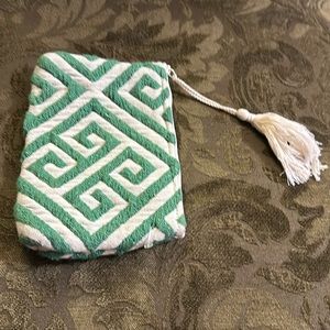 Green and White Purse